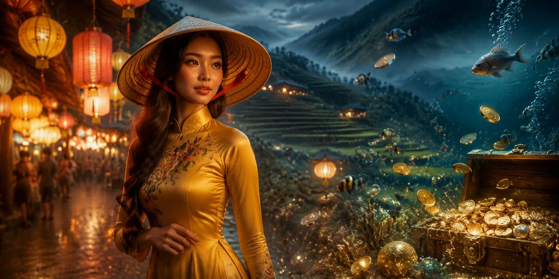 Người chơi tại Hội An thư giãn và tận hưởng giải trí lành mạnh với nón lá truyền thống